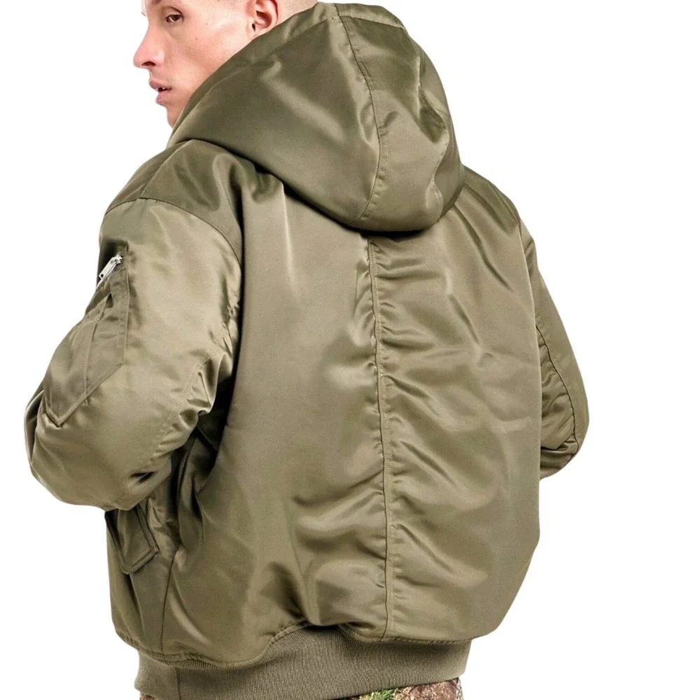 Jordan Bomber Jacket Mens Large Olive Green New Hooded Flight HV0540-222